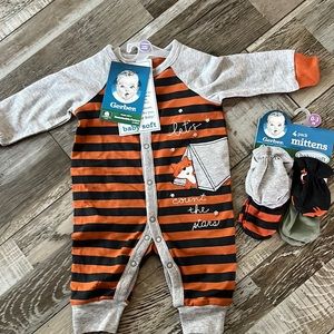 newborn sleeper and Mittens